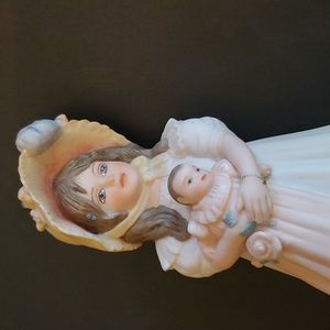 Victorian girl with baby and birds